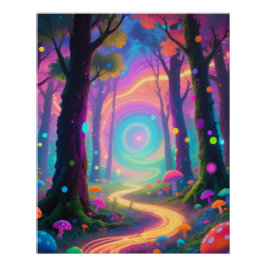 Psychedelisches Waldposter Poster
