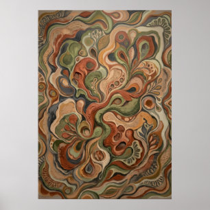 Psychedelisches wirbelndes abstraktes organisches  poster