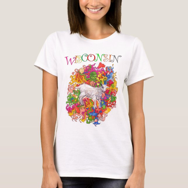 Psychedelisches Wisconsin Goatling T-Shirt (Vorderseite)