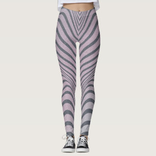 Psychedelisches Zebra: Graue Vintage Streifen. Leggings