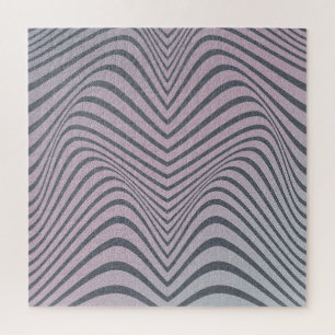 Psychedelisches Zebra: Graue Vintage Streifen. Puzzle