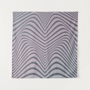 Psychedelisches Zebra: Graue Vintage Streifen. Wandteppich