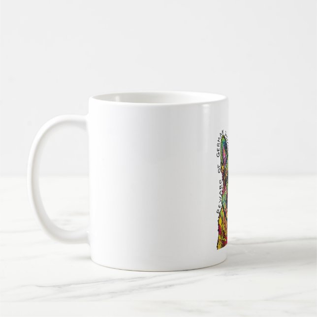 Psychedischer Deutscher Schäferhund Herz Kaffeetasse (Links)