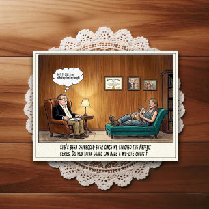 Psychiater Büro Humor Cartoon Postkarte