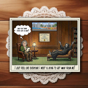 Psychiater Büro Humor Cartoon Postkarte