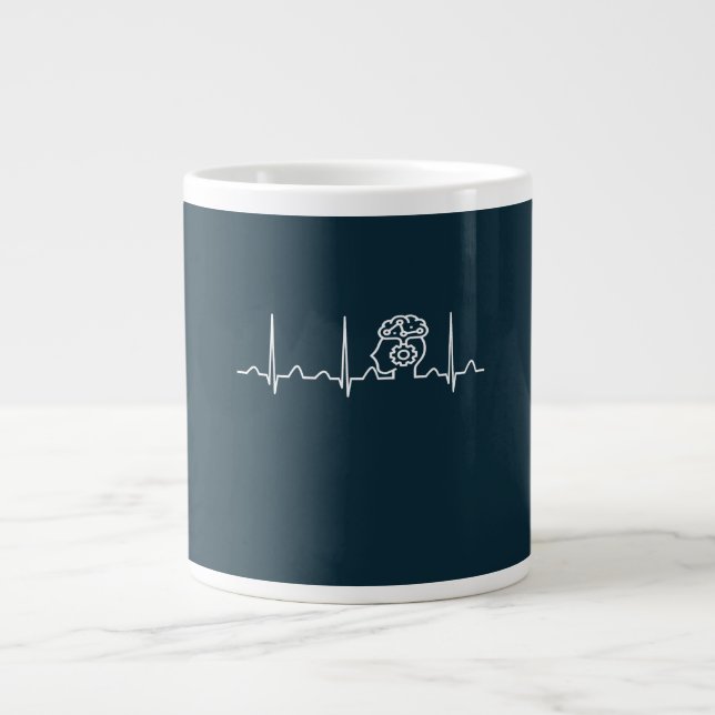 Psychiater Herzschlag Jumbo-Tasse (Vorderseite)