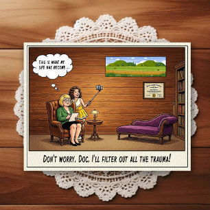 Psychiater-Praxis Humor Cartoon-Postkarte Postkarte