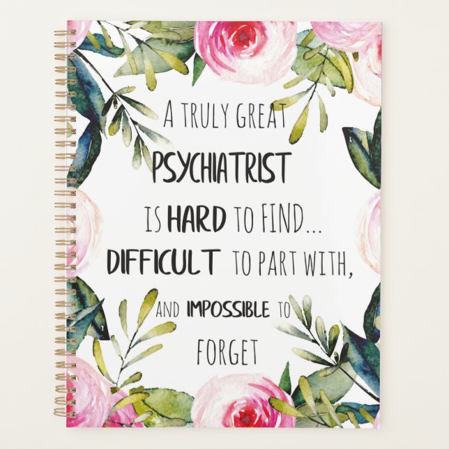 Psychiater Vielen Dank für Ihr Dankeschön Geschenk Planer (Vorderseite)