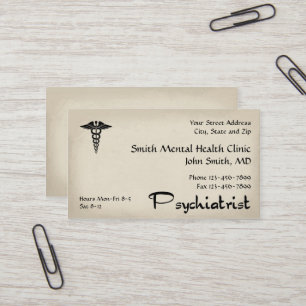 Psychiater Visitenkarte für psychische Gesundheit