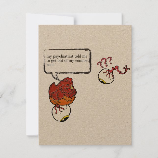 Psychiater Zombie Funny Dankeskarte (Vorderseite)