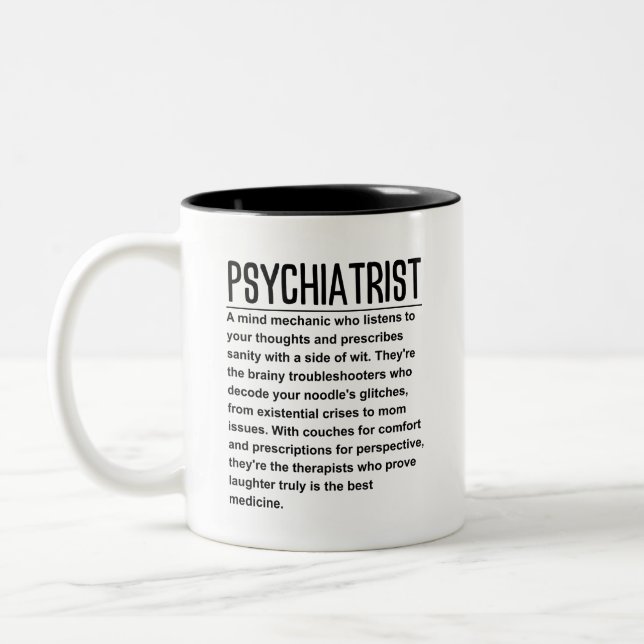 Psychiater Zweifarbige Tasse (Links)