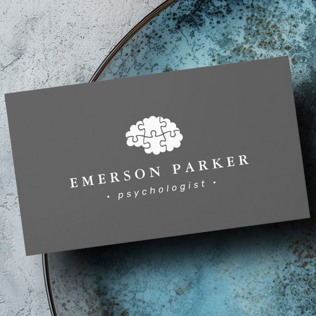 Psychiaterberater des Graupsychologen Visitenkarte (Gray psychologist psychiatrist counselor modern business card)