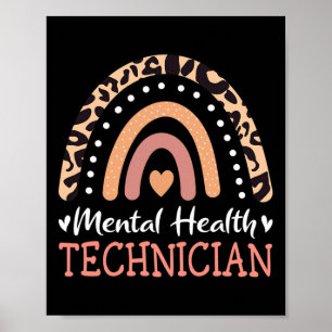 Psychiatrie-Techniker Leopard Regenbogen Poster