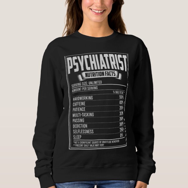 Psychiatrische Ernährung Fakten Sweatshirt (Vorderseite)