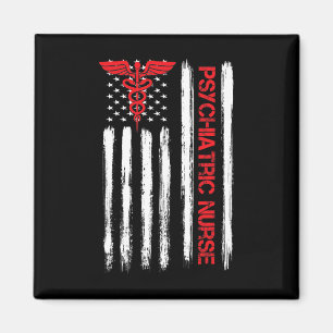 Psychiatrische Krankenschwester Amerikanische Flag Magnet