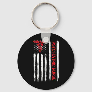 Psychiatrische Krankenschwester Amerikanische Flag Schlüsselanhänger