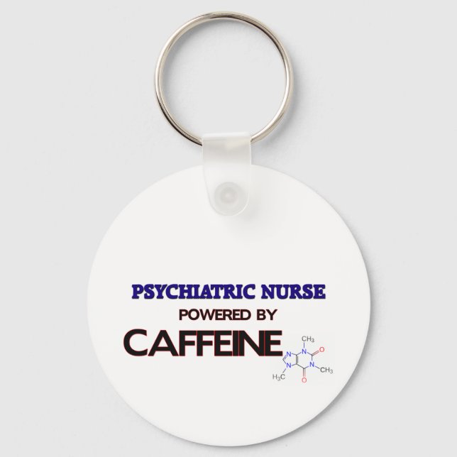 Psychiatrische Krankenschwester mit Koffein Schlüsselanhänger (Vorderseite)