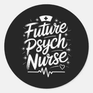 Psychiatrische Pflege Zukünftige Psych-Krankenschw Runder Aufkleber
