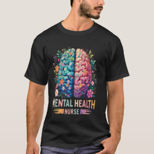 Psychiatrische Pflegekraft Florales Gehirn Gesundh T-Shirt