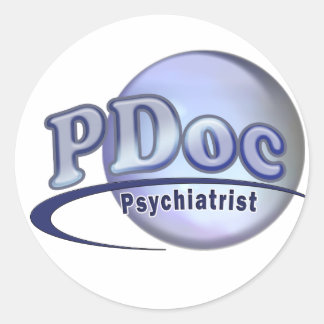 PSYCHIATRISCHE PSYCHIATRISTLOGO-ARZT RUNDER AUFKLEBER