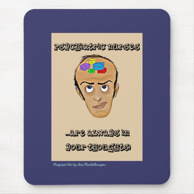 Psychiatrischer Krankenschwester-Spaß Cartoon Mousepad (Vorne)