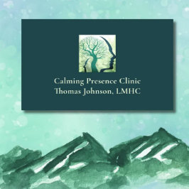 Psychiatrist Forest Green Head in Mind Tree of Lif Visitenkarte