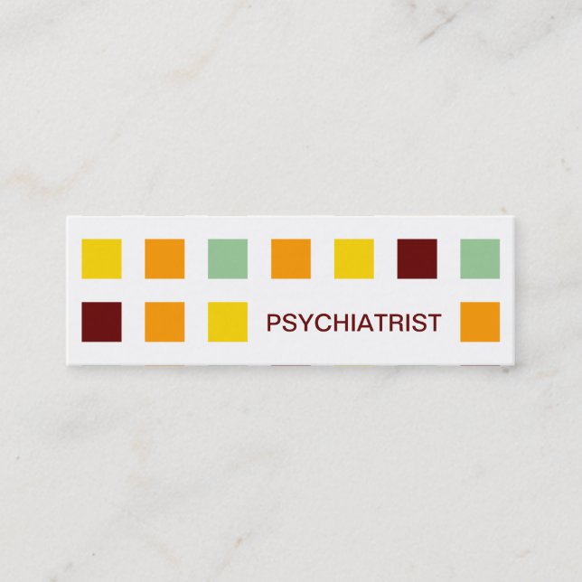 PSYCHIATRIST (Mod-Quadrate) Mini Visitenkarte (Vorderseite)