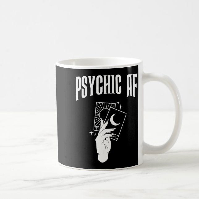 Psychic Af Funny New Age Occult Tarot Clairvoyant  Kaffeetasse (Rechts)