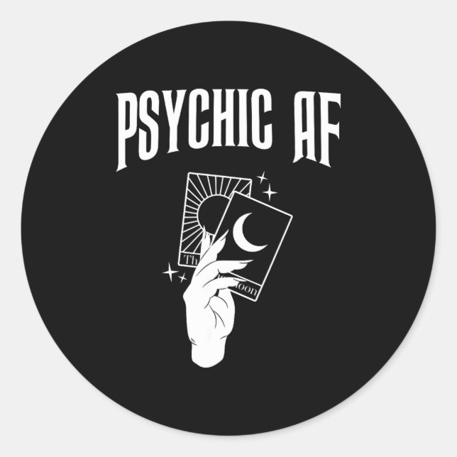 Psychic Af Funny New Age Occult Tarot Clairvoyant  Runder Aufkleber (Vorderseite)