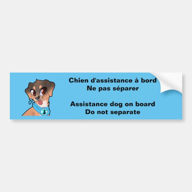 Psy'chien Assistance Dog Autoaufkleber (Vorne)