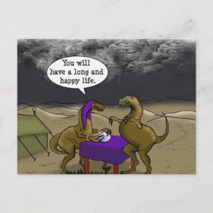 Psychisch Dinosaur Fortune Teller Cartoon Postkarte
