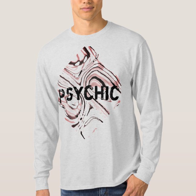 "Psychisch" über Abstraktes Kunstdesign in Pink Bl T-Shirt (Vorderseite)