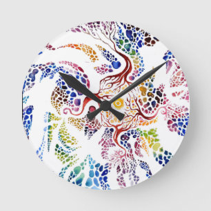 Psychisch vs. Geist Runde Wanduhr