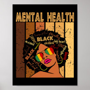 Psychische Gesundheit Afro Afrikanische schwarze G Poster