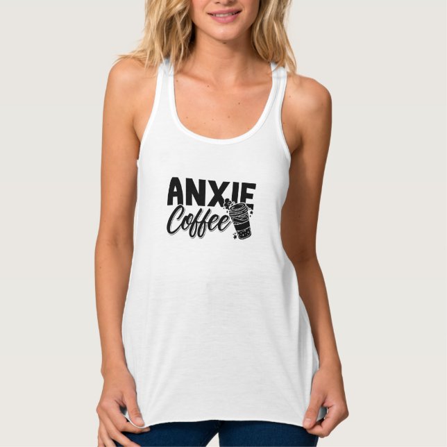 Psychische Gesundheit Anxie Kaffee Bewusstsein Ang Tank Top (Vorderseite)