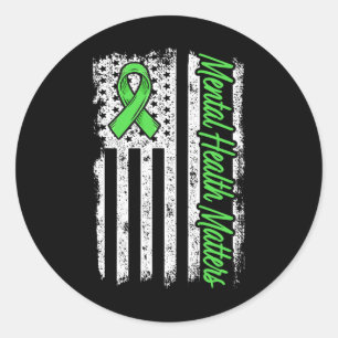 Psychische Gesundheit: Bekämpfung von Stigma und p Runder Aufkleber