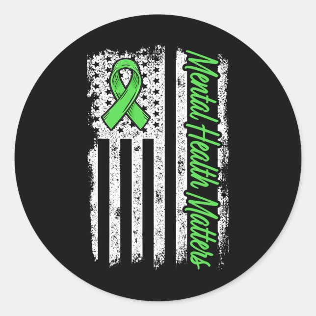 Psychische Gesundheit: Bekämpfung von Stigma und p Runder Aufkleber (Vorderseite)