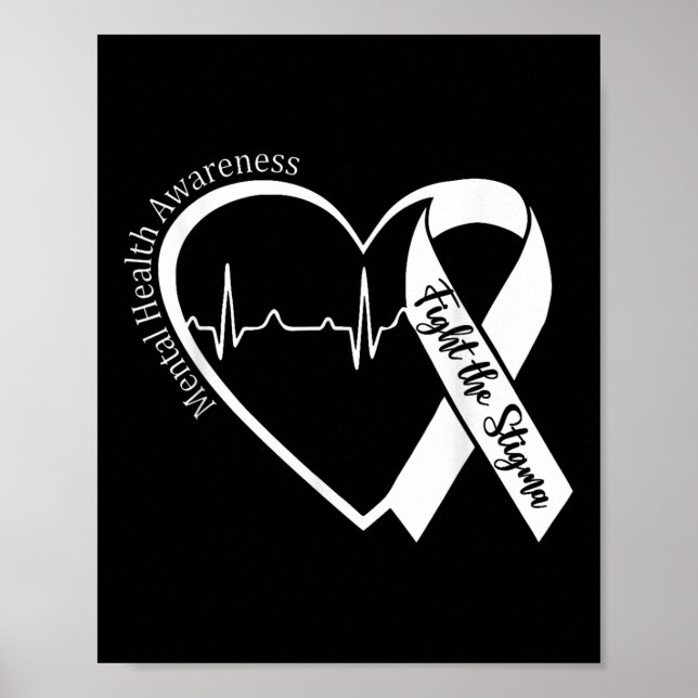 Psychische Gesundheit Bewusstsein Herz Kampf gegen Poster (Vorne)