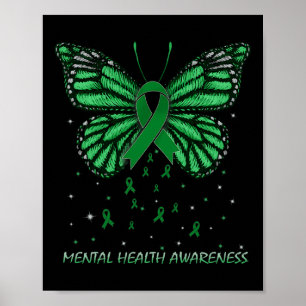 Psychische Gesundheit Bewusstsein Schmetterling Ko Poster