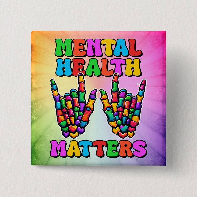Psychische Gesundheit Button (Vorderseite)