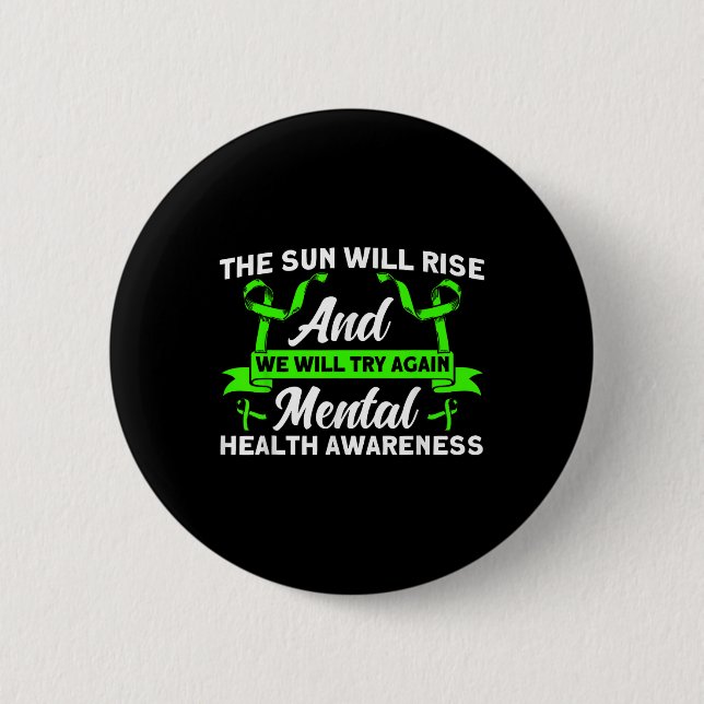 Psychische Gesundheit Die Sonne wird die psychisch Button (Vorderseite)