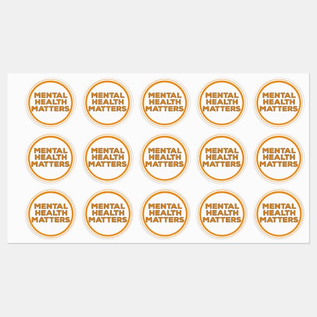 Psychische Gesundheit Etiketten (Blatt)