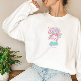Psychische Gesundheit | Floral Woman Peach Candy Sweatshirt