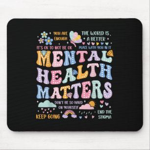 Psychische Gesundheit Groovy Blumenpsychische Gesu Mousepad