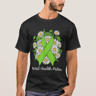 Psychische Gesundheit Grünes Band Bewusstsein für T-Shirt