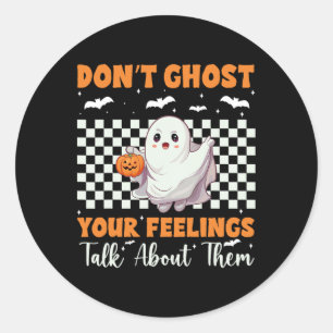 Psychische Gesundheit Halloween Gebt eure Gefühle  Runder Aufkleber