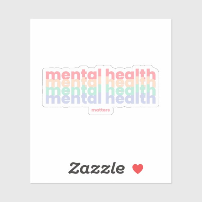 Psychische Gesundheit | Poppins Pastel Rainbow Aufkleber (Blatt)