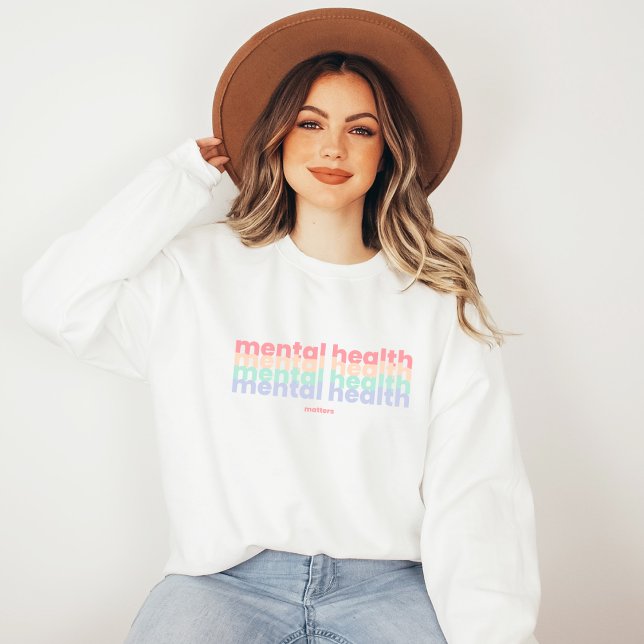 Psychische Gesundheit | Poppins Pastel Rainbow Sweatshirt (Mental Health Matters Sweatshirt | Poppins Pastel Rainbow | Aesthetic Sweater)