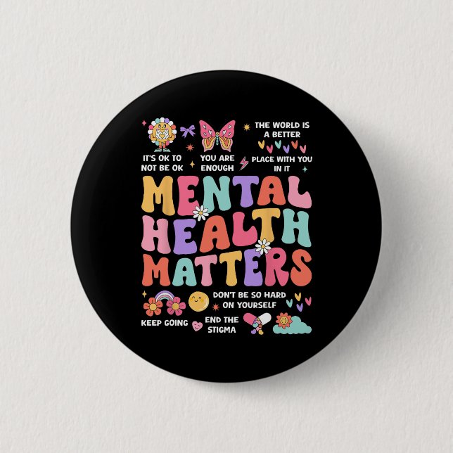 Psychische Gesundheit Problem Autismus Aufklärung  Button (Vorderseite)