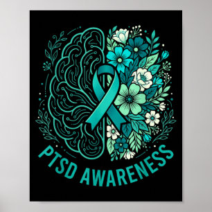 Psychische Gesundheit PTSD-Bewusstsein Gehirn und Poster